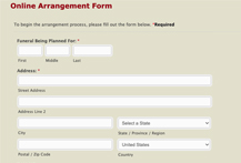 Arrangement Form Arrangement Form